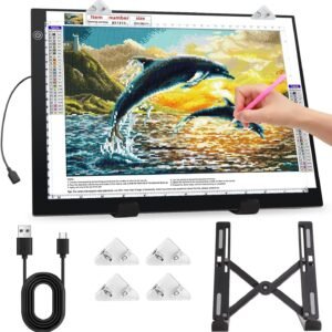 A4 Ultra-Thin Light Pad with Stand and Clip for Diamond Art