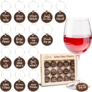 Funny Wine Glass Charms (15 Pieces) for Stem Glasses