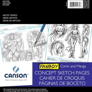 Artist Series Comic and Manga Concept Sketch Pages Pad (10 Sheets)