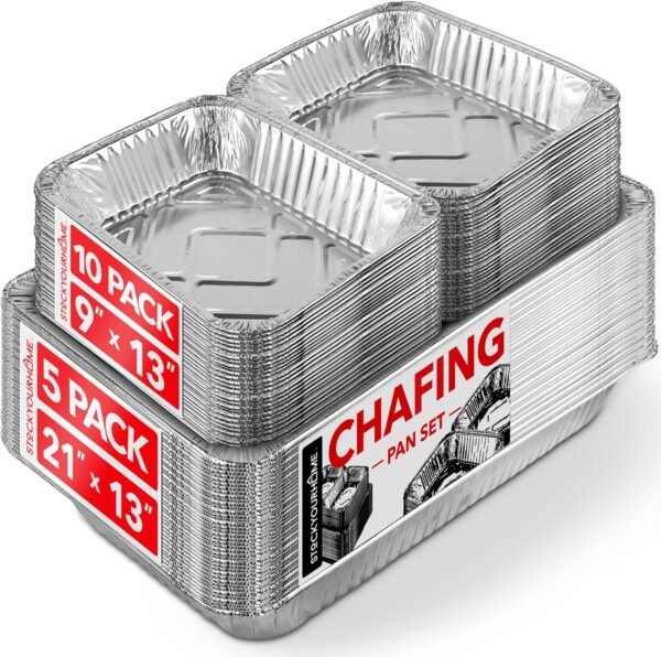 Disposable Chafing Dish Buffet Set with Aluminum Serving Trays