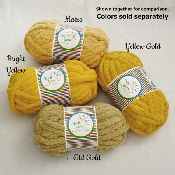Jumbo Chenille Yarn (Yellow Gold) - Image 4