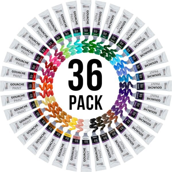 Professional Gouache Paint Set (36 Colors, 18ml Tubes) - Image 2