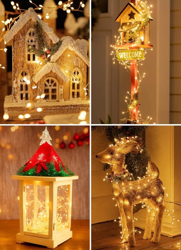9.8FT Outdoor Waterproof LED String Lights – 120 Warm White LEDs, 8 Modes for Patio & Wedding - Image 2