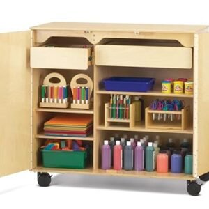 3-Tier Metal Rolling Utility Cart with Storage Drawer