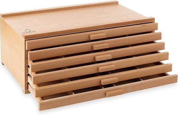 6-Drawer Wooden Artist Storage Supply Box