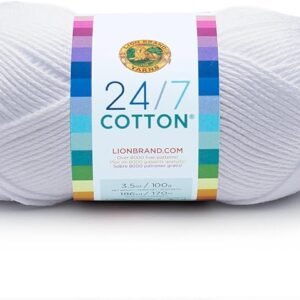 Lightweight Cotton Yarn for Knitting, Crocheting, and Crafts (White, 1 Pack)
