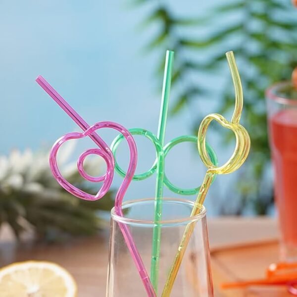 Silly Crazy Reusable Plastic Drinking Straws (24 Pieces) - Image 3
