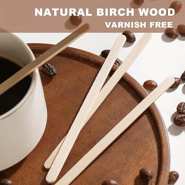 Wood Coffee Stirrer Sticks (100 Pieces, 5.5 Inch) - Image 2