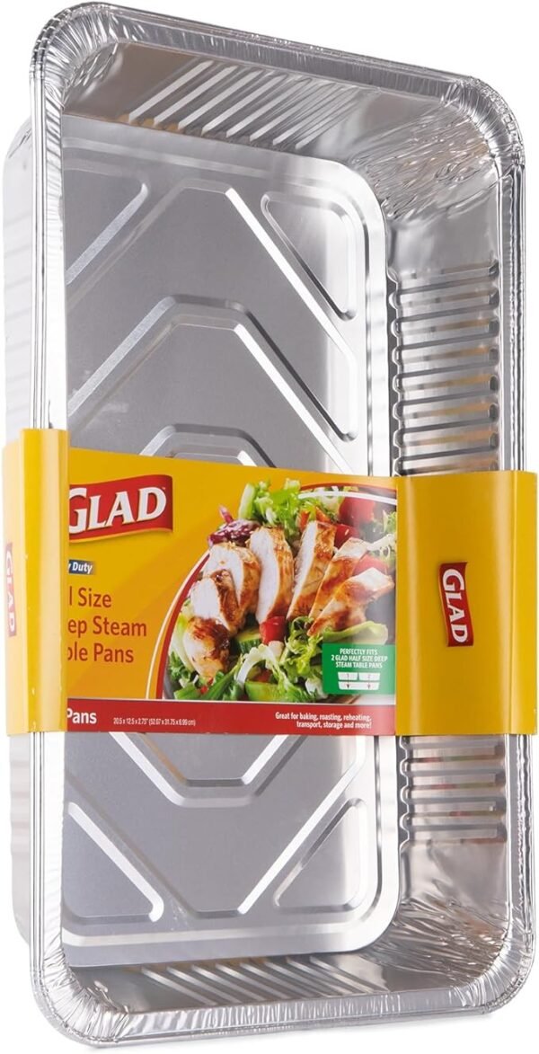 Disposable Aluminum Full Size Deep Steam Pans (2 Count)