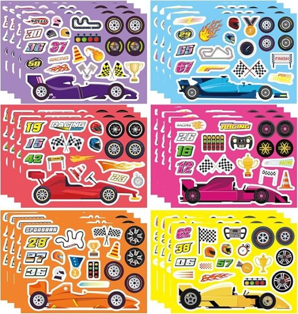 Make Your Own Race Car Stickers (24 Sheets)