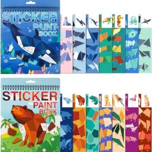 Sticker Paint by Number Books for Kids (2-Pack: Ocean & Animal)