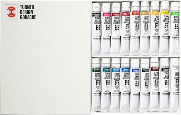 Opaque Watercolor Gouache Paint Set (18 Assorted 25ml Tubes)