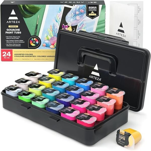 Gouache Jelly Paint Set (24 Colors, 30ml Tubs)
