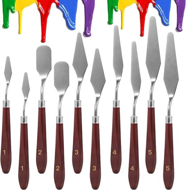 10-Piece Stainless Steel Palette Knife Set for Painting