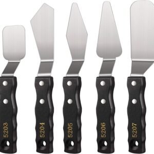 5-Piece Large Stainless Steel Palette Knife Set for Painting