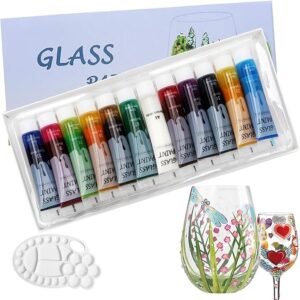 12-Color Transparent Glass Paint Set for Crafts