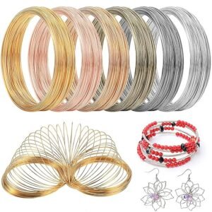 Multicolor Steel Memory Wire for Jewelry Making (600 Loops)