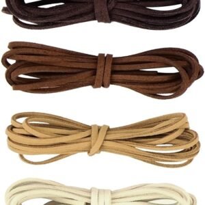 2mm Faux Suede Cord for Jewelry Making (4 Colors, 4 Pieces)
