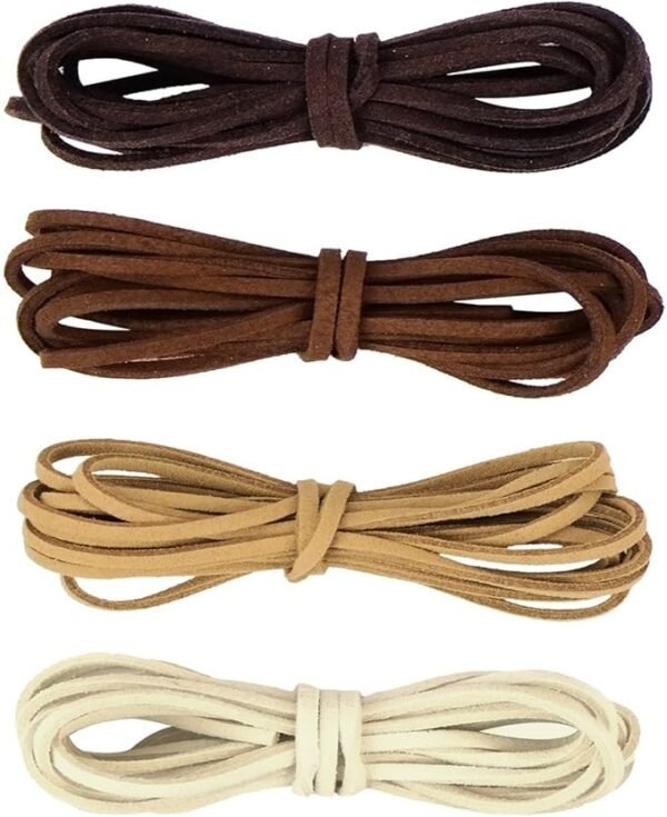 2mm Faux Suede Cord for Jewelry Making (4 Colors, 4 Pieces)
