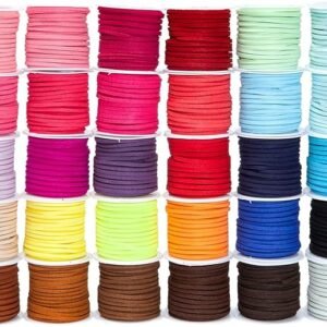 30-Spool Set of 2.5mm Vegan Suede Cord for Crafts