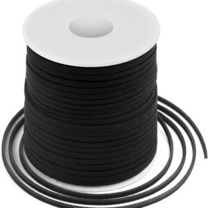 2.7mm Black Flat Faux Suede Cord for Jewelry & Crafts