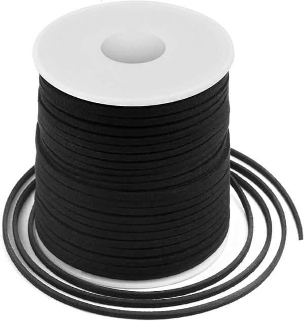 2.7mm Black Flat Faux Suede Cord for Jewelry & Crafts