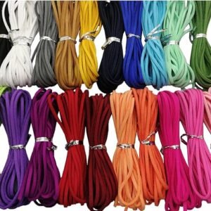 2.6mm Flat Faux Suede Cord for Jewelry & Crafts (20 Bundles)