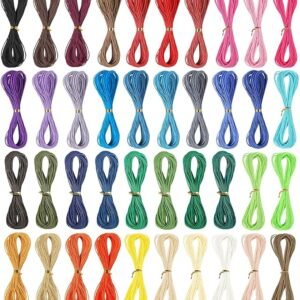 40-Color 1mm Waxed Cord for Jewelry Making