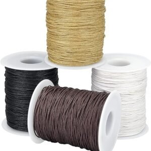 1mm Waxed Cotton Cord, 400 Yards - Earth Tone Waxed Thread for Bracelet, Necklace & Jewelry Making