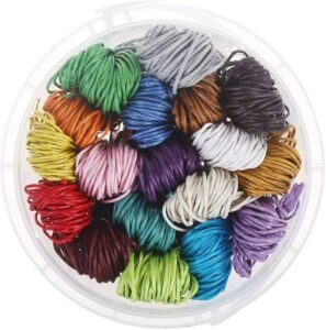 196yd Waxed Cotton Cord – 1mm Diameter, 18 Colors for Jewelry & Leather Craft