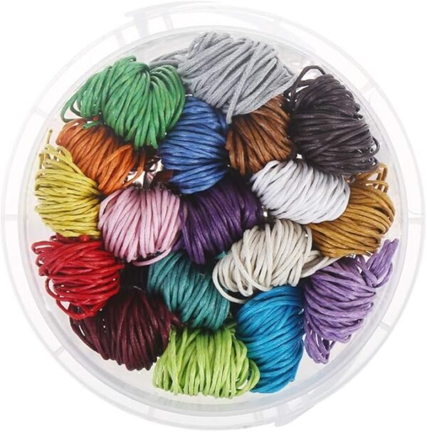 196yd Waxed Cotton Cord – 1mm Diameter, 18 Colors for Jewelry & Leather Craft