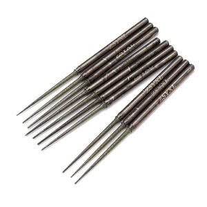 10 Pcs Diamond Burr - 1/8'' Shank Long Cone Shape Diamond Burs Bead Reamer for Rotary Tools