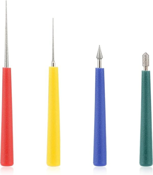 4PCS Diamond Bead Reamer Set – Hole Enlarger & Burr Remover for Beads