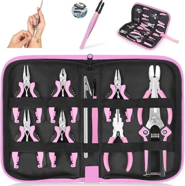 11PC Jewelry Pliers Set – Professional Tools for DIY Beading, Crimping, Cutting & Repair