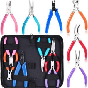 6PC Jewelry Making Tool Kit – Needle Nose, Wire Cutters, Crimper & End Nippers