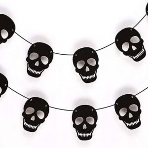 36PCS Black Skull Garland – Creative Birthday & Party Decorations