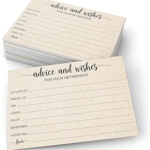 50PCS 4x6 Retirement Advice & Well Wishes Cards – Fun Celebration Game with Ad Lib Prompts