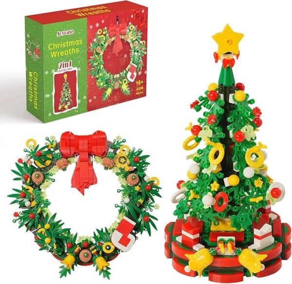 Christmas Tree & Wreath Building Set – 2-in-1 Holiday Decoration Kit for Adults & Kids