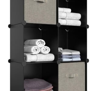 6-cube modular storage organizer cabinet with shelves for home organization