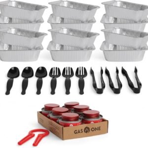 6-Pack Disposable Chafing Dish Set with Fuel Cans and Pans