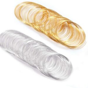200-Piece Memory Wire for DIY Bracelets Gold and Silver