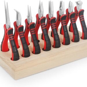 8-Piece Jewelry Pliers Kit with Wood Holder for Crafting