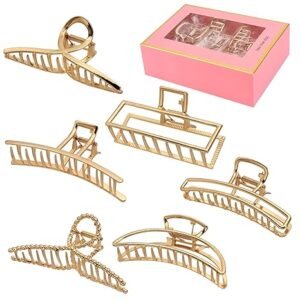 Large Metal Hair Claw Clips 6PCS Women Girls