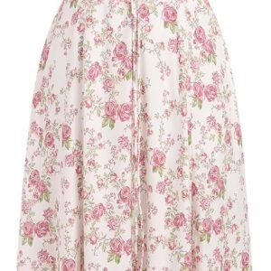 Women’s Floral Corset Boho Spaghetti Strap Midi Dress