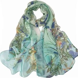 Lightweight Floral Sheer Scarf Elegant Shawl Wrap Women
