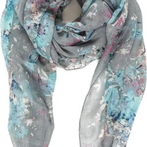Lightweight Floral Scarf Shawl Wrap Women Summer Fall