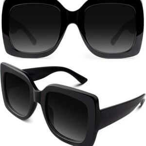 Women’s Oversized Square Sunglasses Retro Vintage UV400