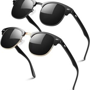 Polarized Semi-Rimless Sunglasses UV Protection Retro Driving Shades