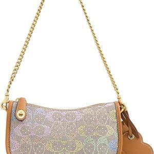 Women’s Crystal Jacquard Chain Strap Shoulder Bag 20
