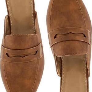 Women’s Pointed Toe Slingback Mules Dressy Slip-On Flats